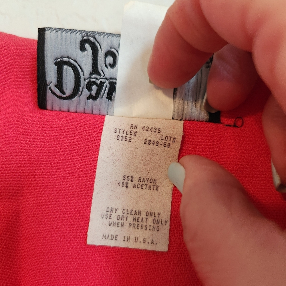 Vintage Dawn‎ Joy Fashions Coral/Red Dress, Size 6 - Picture 3 of 6